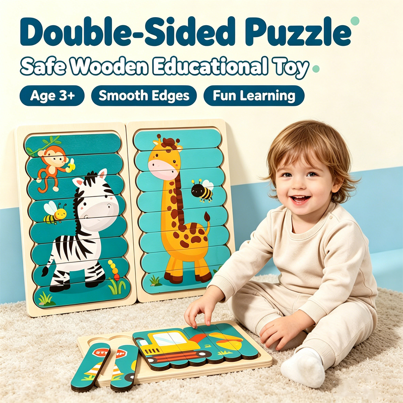 Kids Educational Game 2 - Montessori Speelgoed 2 Jaar Houten Puzzels