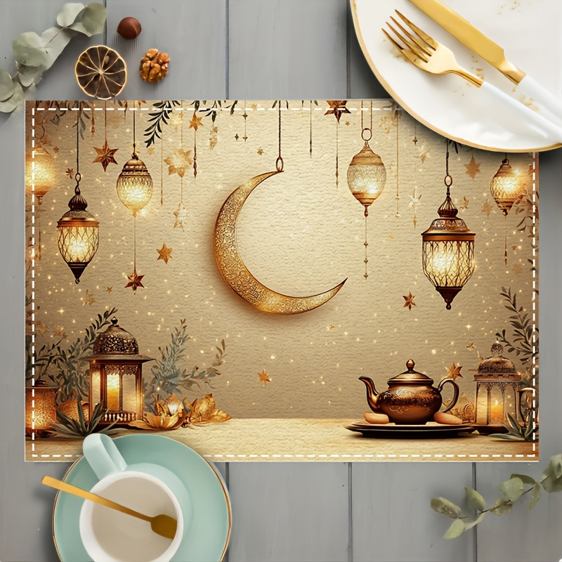 Multiplication Table Mat - 4PC Ramadan Lantaarn Maan Sterren Placemats