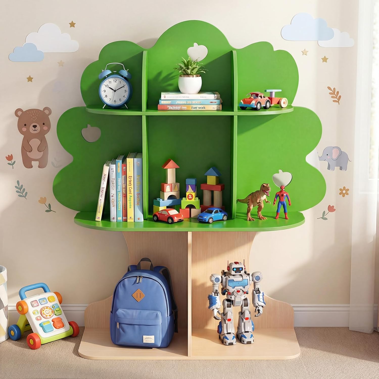 Montessori Shelf Toy - Kinderen Boekenplank 3-Laags Montessori Boekenkast Ruimtebesparend