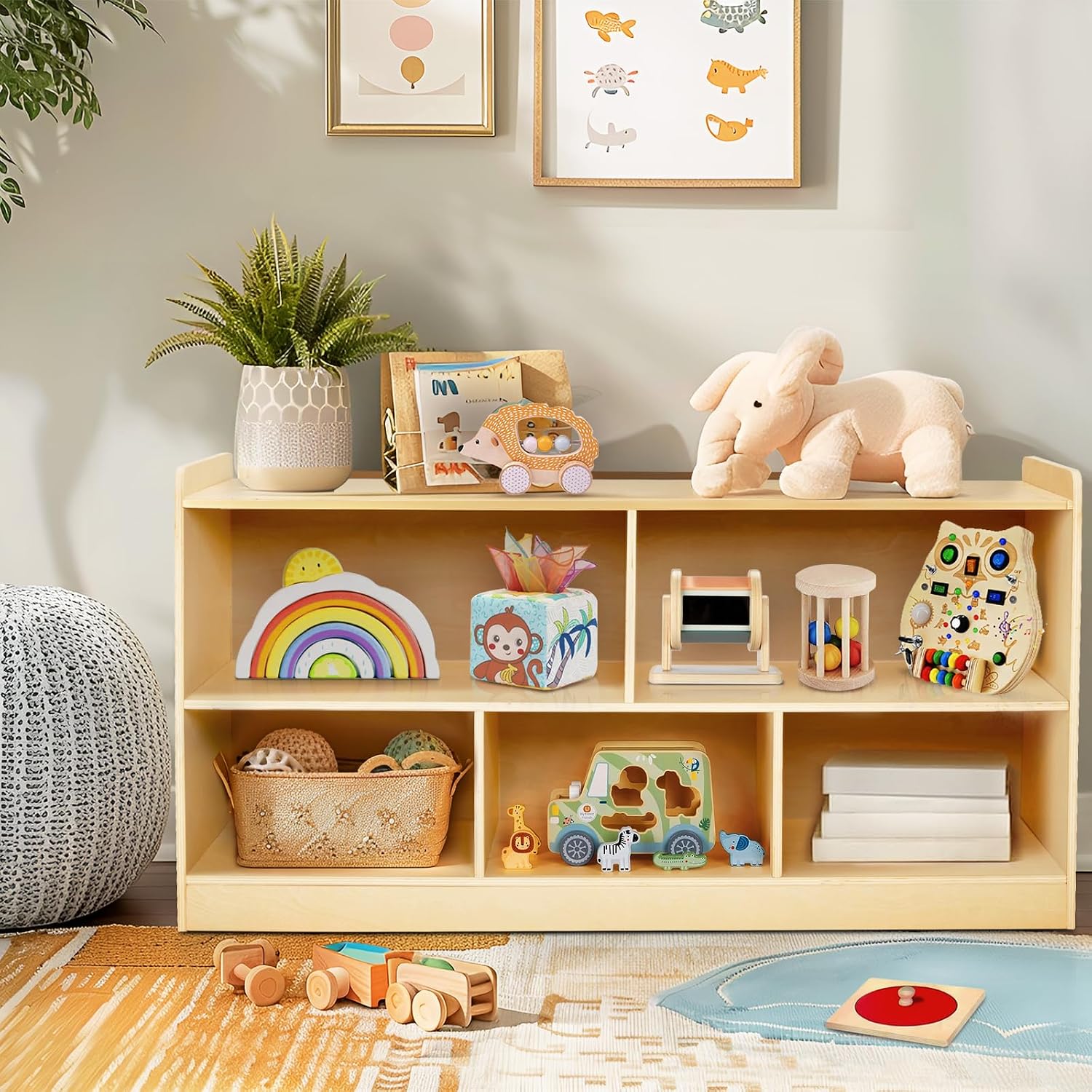 Montessori Shelf Toy - Montessori Plank Houten Speelgoed Opbergorganizer Boeken