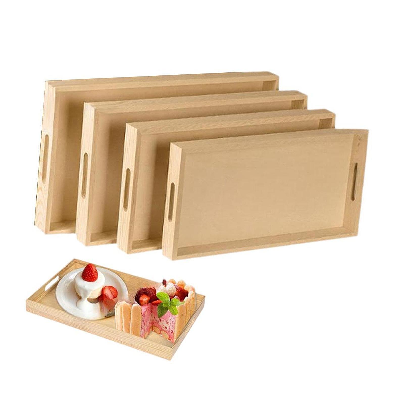 Montessori Shelf Toy - 4 Stuks Montessori Dienblad Houten Serveerschalen