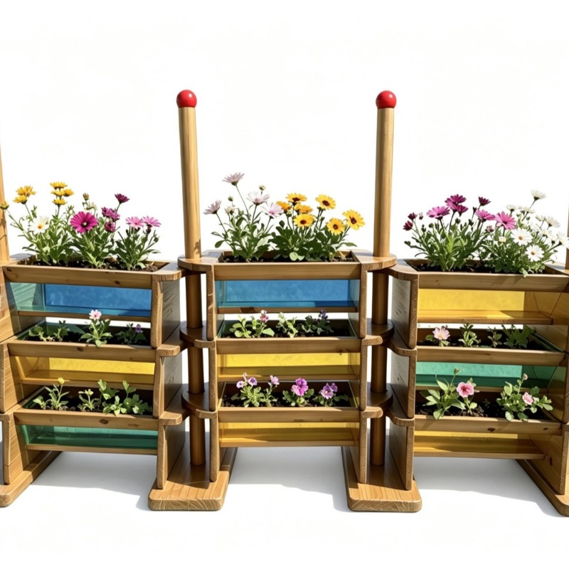 Montessori Shelf Toy - speelgoedkasten van massief hout, Montessori-leermiddelkasten, planken,