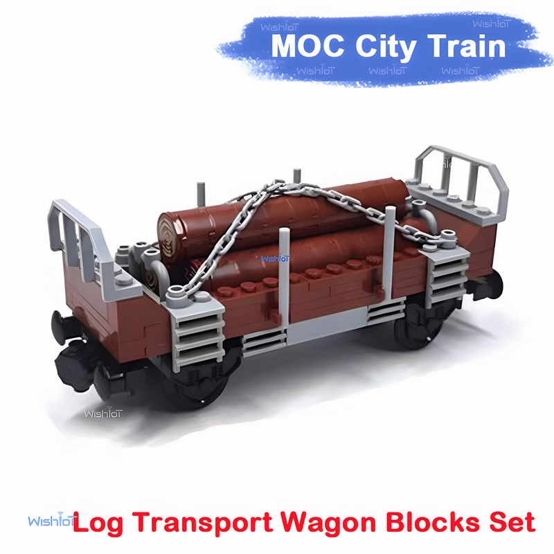 Kids Education Login - MOC Stadstrein Log Transportwagen Bouwstenen Set