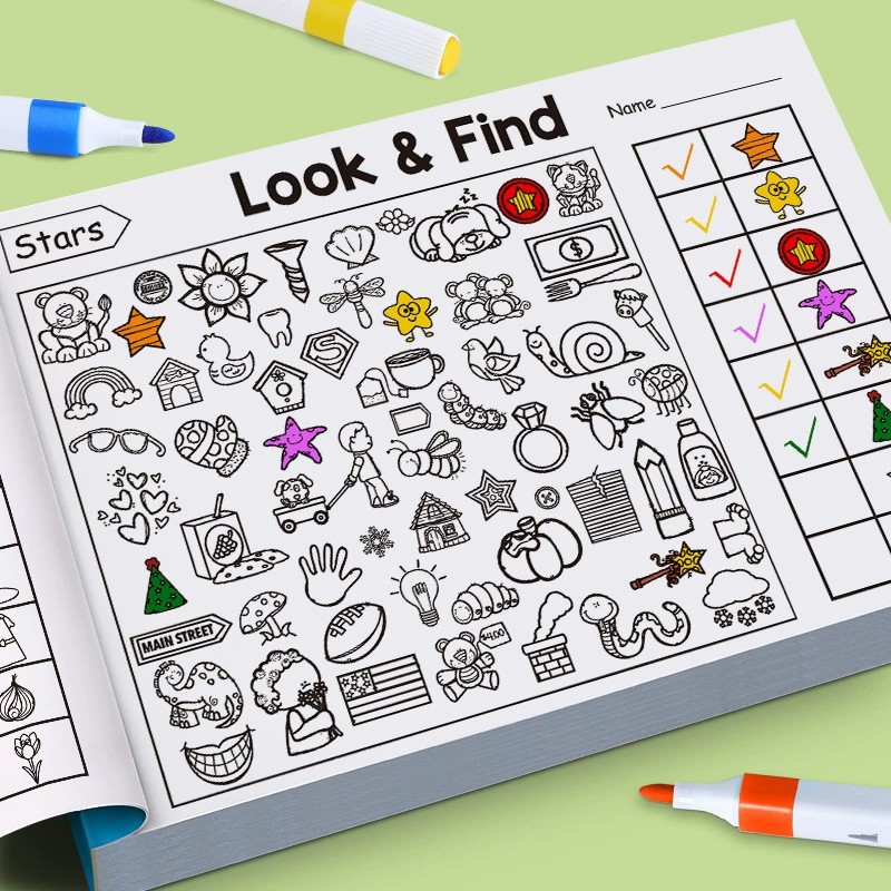Kijk en vind kleurboek voor pe - Kid Education recensie en prijs