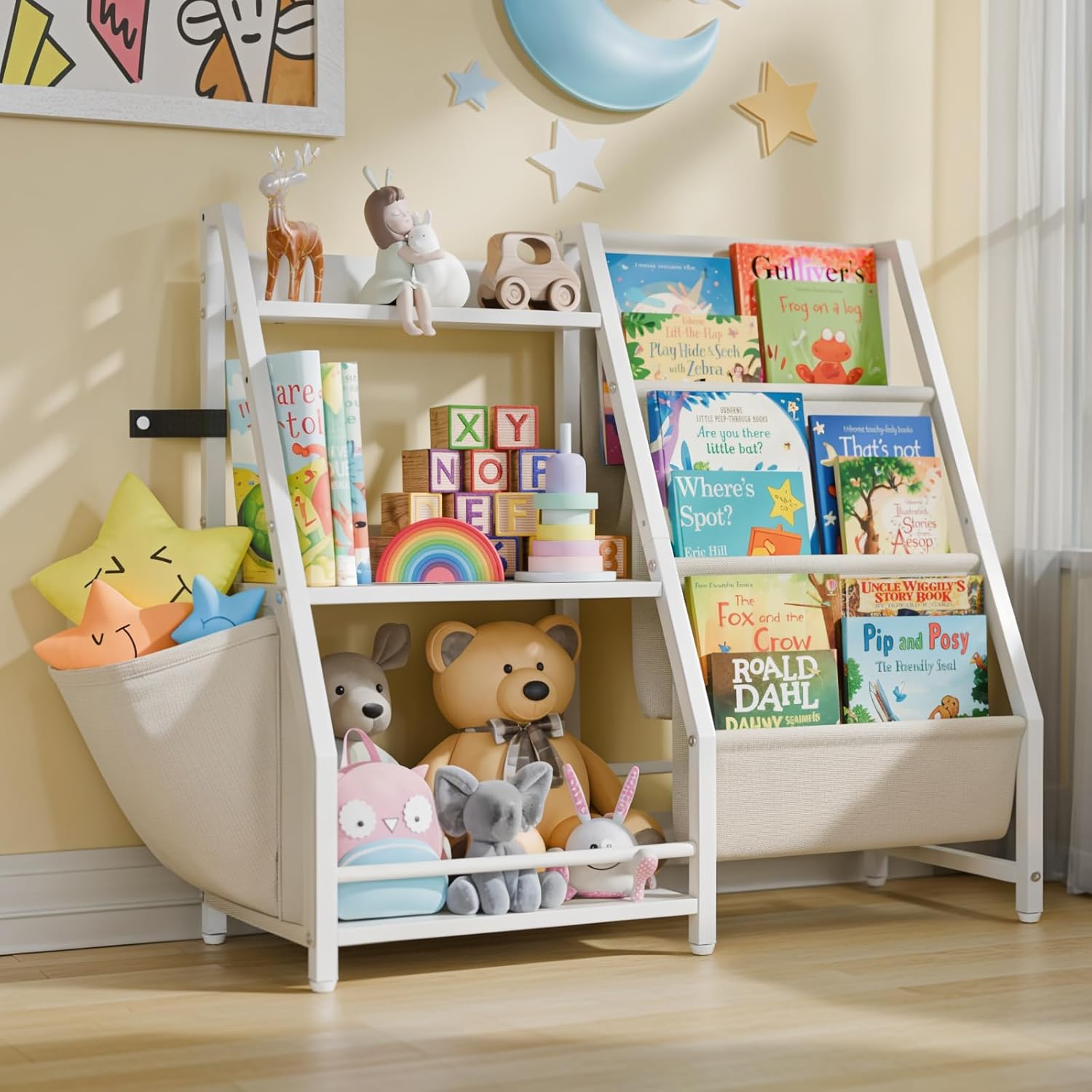 3-laags kinderboekenplank en s - Montessori Shelf Toy recensie en prijs